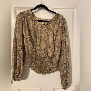 Joie Metallic Paisley Blouse